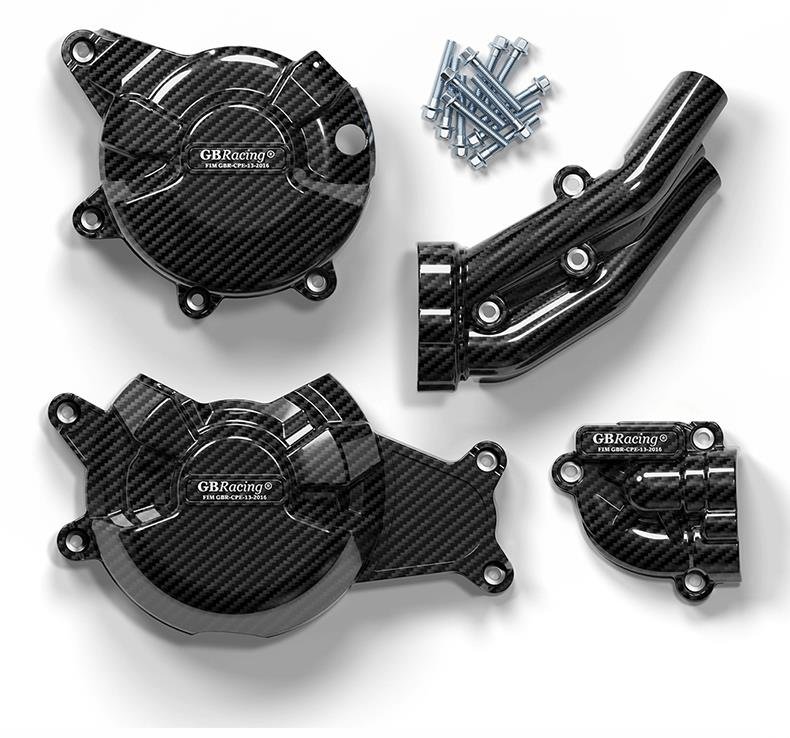 Engine Protection Cover for Yamaha MT-07 / XSR700 / FZ-07 - Hydro-Dipped Carbon Fiber Pattern 4-Piece Set