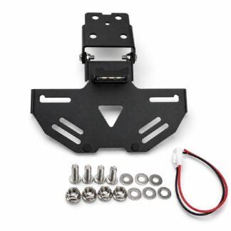 Motorcycle Folding Rear License Plate Holder For Kawasaki Ninja ZX-4R / ZX-4RR / ZX-25R 2020-2025 - Black - XG-LPH-4509A