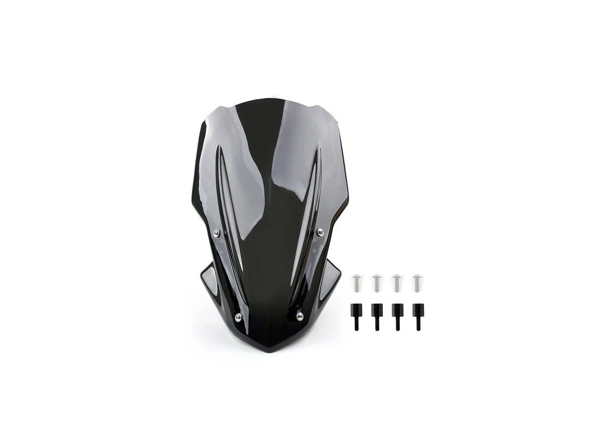 Black Sport Motorcycle Windscreen for Kawasaki Z 900 2017-2019
