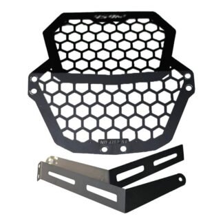 Motorcycle Headlight Guard for CFMOTO 450MT (IBEX 450) 2024-2026 - Black - Dual Honeycomb Mesh