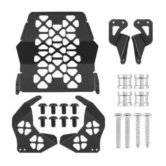 Motorcycle Headlight Guard for CFMOTO 450MT (IBEX 450) 2024-2026 - Black - Geometric Mesh