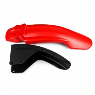 Motorcycle Two-Piece Front Fender Set for Yamaha YBR125 - Red and Black