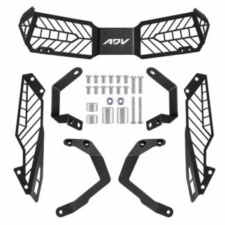 Motorcycle Headlight and Turn Signal Guard Set for Honda ADV160 - Black